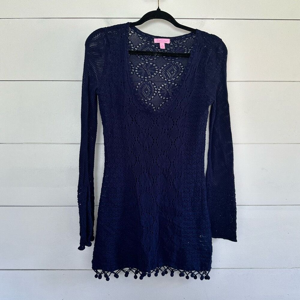 Lilly Pulitzer Women’s Small Navy Acadia Tassel Tunic